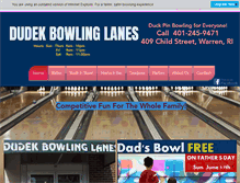 Tablet Screenshot of dudekbowling.com